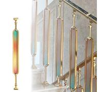 Générique Blue Aluminum Alloy & Glass Stair Balusters - Adjustable Angle Indoor Spindles for Staircase Railing - Set of 4 Modern Stairway Columns