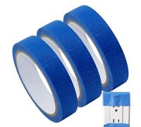 Générique Blue Masking Tape - 3 Pack Multi Painters Tape, Line Shielding Ribbon, Free Decorating Roll | Protective Edge Protection For Artists Walls Wood Glass Metal Automotive