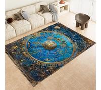 Générique Blues Céleste Tapis 80x150cm Style De Sorcière Mystérieuse Antidérapant Poils Bas Moquettes Sol Décoration Durable Doux Machine Lavable Grand Tapis pour Chambre Salon Balcon Couloir 7y2