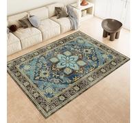 Générique Blues Mandala Tapis 80x150cm Style Bohème Antidérapant Poils Bas Moquettes Sol Décoration Durable Doux Machine Lavable Grand Tapis pour Chambre Salon Balcon Couloir 5y72