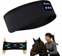 Générique Bluetooth Audio Headband, Sports and Sleep Headset, Built-in HD Stereo Speaker, Hands-Free Microphone, Comfortable and Warm, Compatible with Riding Headphones (Black)