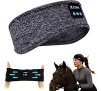 Générique Bluetooth Audio Headband, Sports and Sleep Headset, Built-in HD Stereo Speaker, Hands-Free Microphone, Comfortable and Warm, Compatible with Riding Headphones (Black)