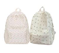 Générique Blumen Rucksack - Nylon 40 x 11 x 30 cm Große Schultasche | Modische Tasche für Laptop Tablet Handy Geldbörse Wasserflasche Bücher Schreibwaren mit Mehrfachfächern, Alltag Reise Schule