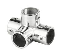Générique Boat Pipe Connector, Marine Hardware, Stainless Steel Adapter 4-Way for Yachts Dock Decks Outdoor Ships Guardrail Systems Facility Construction Railing