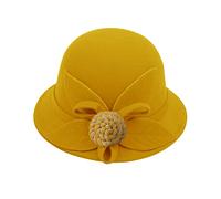 Générique Bob Enfant Fille Femmes Automne et Hiver Fleurs Haut Rond Casquette de Bassin de pêcheur décontracté Petit Chapeau Melon Bonnet Ski Fille 6 Ans (Yellow, M)