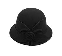 Générique Bob Enfant Fille Femmes Automne et Hiver Fleurs Haut Rond Casquette de Bassin de pêcheur décontracté Petit Chapeau Melon Bonnet Ski Fille 6 Ans (Black, M)