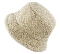 Générique Bob Enfant Fille Femmes Hiver Seau Chapeau Cloche Chapeaux Chaud Fausse Laine extérieur pêcheur Casquette Ski Adulte sous Casque (Beige, One Size)