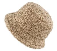 Générique Bob Enfant Fille Femmes Hiver Seau Chapeau Cloche Chapeaux Chaud Fausse Laine extérieur pêcheur Casquette Ski Adulte sous Casque (Khaki, One Size)