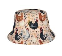 Générique Bob Poulet Et Plante Colorés Chapeau de Seau Jardinier
