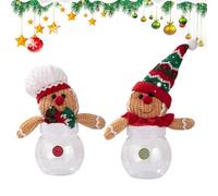 Générique Bocal à Biscuits de Noël | 2 Pièces Rangement Mignon Forme Bonhomme en Pain d'Épice - Boîte de Rangement Festive avec Couvercles - pour Snacks Friandises Remplissage de Bas Cadeau de Fête