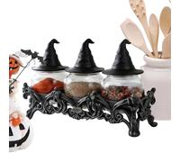 Générique Bocal d'apothicaire de sorcière,Couvercles chapeau de sorcière en verre gothique décoratifs | Récipients pour épices, sel, poivre et assaisonnements,Pour la maison, l'appartement, déco de