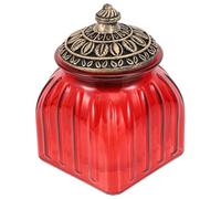 Générique Bocal de Rangement en Verre Couvercle en Résine Hermétique Capacité Moyenne Couleur Rouge Boîte de Rangement pour Céréales Bonbonnière pour Conservation Alimentaire et