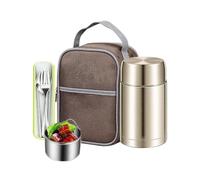 Générique Bocal repas isotherme 316 sous vide 1200 ml avec sac et couverts | Thermique, Soupe, Large Ouverture, Soupape, Bureau Étudiant, Camping , Nettoyage Facile, 23.5x11cm