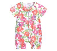Générique Body Bébé Imprimé, Combinaison Double Zip Manches Courtes Été Ramper, Grenouillère en Jersey De Qualité pour Les Après-midi en Extérieur