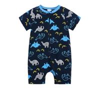 Générique Body Bébé Manches Courtes, Combinaison Double Fermeture Éclair Imprimé Ramper, Grenouillère avec Motifs d'animaux pour Les Samedis Après-midi