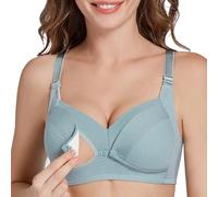 Générique Body Blanc Lot Soutien-Gorge en Coton à serrées, Anti-affaissement, Grande Taille, Ouverture sur Le Devant Soutien-Gorge Harnais (Light Blue, A)
