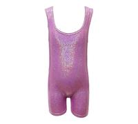Générique Body débardeur pailleté Fille avec Short intégré sans Manches pour Danse Gymnastique Spectacles Coupe Extensible Confortable (110)