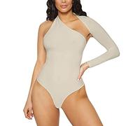 Générique Body Femme Manche Longue Bodysuit Top Haute Élasticité Haut Y2K Justaucorps avec String Pantalon Fit Pilates,Combinaison Femme Chic Pantalon Slim Conservatrice