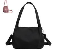 Générique Body Light and Versatile Casual Bag, Nylon Waterproof Shoulder Crossbody Bag, Multiple Pockets, Large Capacity, Daily Casual (Black)