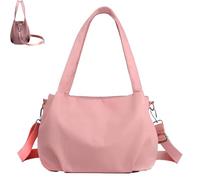 Générique Body Light and Versatile Casual Bag, Nylon Waterproof Shoulder Crossbody Bag, Multiple Pockets, Large Capacity, Daily Casual (Pink)