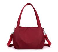 Générique Body Light and Versatile Casual Bag, Three Shoulder Straps Large Capacity Waterproof Nylon Crossbody Bag (Red)