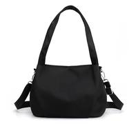 Générique Body Light and Versatile Casual Bag, Three Shoulder Straps Large Capacity Waterproof Nylon Crossbody Bag (Black)