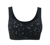 Générique Body Lotion Parfum Soutien-Gorge imprimé en de Bouton Avant pour Femmes, sous-vêtements Moyens et âgés sans Fils, Gilet, Grande Taille sous-vêtements Féminins (Black, 48)