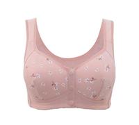 Générique Body Lotion Parfum Soutien-Gorge imprimé en de Bouton Avant pour Femmes, sous-vêtements Moyens et âgés sans Fils, Gilet, Grande Taille sous-vêtements Féminins (Pink, 40)