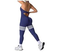 Générique Body Manches Longues pour Femme, Body en résille, Haut col Montant, String, Top de soirée Grande Taille (Blue, L)