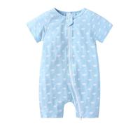 Générique Body Ramper Bébé, Grenouillère Imprimé Double Zip Manches Courtes Été, Combinaison en Coton pour Les Explorations À Quatre Pattes
