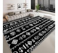 Générique Bohémien Tapis de Salon Symboles Amérindiens 160 x 230 cm Tapis AntidéRapant D'IntéRieur, Noir Doux Poil Court Lavable Moquette - pour Salon Chambre et Salle à Manger