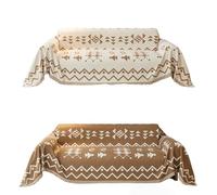 Générique Boho Couch Cover, Chenille Sofa Covers, Couch Covers for 2 Cushion Couch Sofa Pet Friendly, Fall Decor for Home, Washable Blanket. (Brown4,71 * 51in)