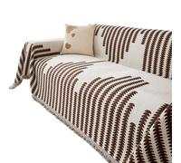 Générique Boho Couch Cover, Chenille Sofa Covers, Couch Covers for 2 Cushion Couch Sofa Pet Friendly, Fall Decor for Home, Washable Blanket. (Brown1,71 * 181in)