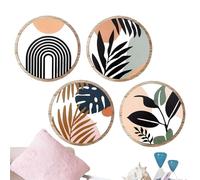 Générique Boho Decor Wall Art - Rustic Bohemian Style Wooden Wall Hanging, 4-Piece Aesthetic Home Decoration | Bedroom, Living Room, Porch, Outdoor Accent For Housewarming Bedroom Living Porch