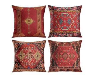 Générique Boho Ethnic Pillow Covers - Linen 17.7 inches, Decorative Throw Cushion Covers | Vintage Floral Pillowcases, Bohemian Sofa Cover for Living Room Bedroom Hotel Office Apartment Home Decor