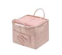 Générique Boho Quilted Fabric Basket, 32x25x26cm Polyester-Cotton Tote Organizer with Handles, Gift Basket, Home Decor, Closet Bin, Living Room Storage, Multipurpose Use