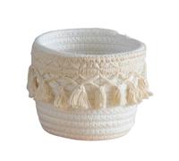 Générique Boho Storage Case - Woven Brush Basket | Artistic Handcrafted Organizer with Secure Compartments & Decorative Style for Jewelry, Stationery, Dorm Rooms, Office Desks, Kitchen Counters