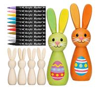 Générique Bois de Lapin de Pâques - Ensemble de Peinture à Faire soi-même, Figurine en Bois créative, kit d'artisanat de Vacances, Projet Artistique Amusant | Parfait pour, Adolescents, adul