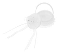 Générique Boîte à Bijoux Blanche en Tissu Coussin Brodé et Poignée, Panier de Mariée Élégant pour Anniversaires et Propositions, Évite la Déformation