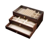 Générique Boîte à Bijoux, Coffret à Bijoux, Présentoir à Bijoux, Boîte de Rangement à Trois Niveaux avec Compartiments Doublés de Velours pour Colliers, Boucles, Style B