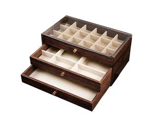 Générique Boîte à Bijoux, Coffret à Bijoux, Présentoir à Bijoux, Boîte de Rangement à Trois Niveaux avec Compartiments Doublés de Velours pour Colliers, Boucles, Style A