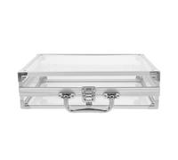 Générique Boîte à Bijoux et Mécanisme de Verrouillage Sécurisé avec Grosse Capacité Affichage Transparent en Alliage D'aluminium Mallette pour Rangement et Présentation