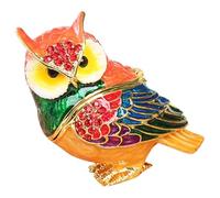 Générique Boîte à Bijoux Métal Forme de Hibou avec Strass Organisateur Simple pour Boucles Oreilles Coffret Cadeau Élégant pour Femme