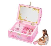 Générique Boîte à bijoux portable, rangement de ballerine musicale, boîte de rangement avec figurine rotative, cadeau décoratif, décoration de chambre avec affichage facile, cadeau rotatif pour
