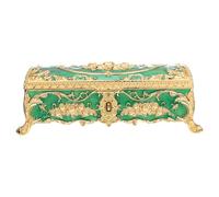 Générique Boîte à Bijoux pour Ranger et Exposer Vos Bijoux de Style Européen en Métal Vert Vintage Élégante et Décorative Lors D'une Pendaison de Crémaillère à Côté la Commode