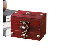 Générique Boîte à Bijoux,Rangement décoratif de style antique - Boîte en bois de style vintage avec serrure | pour Chambre Bureau Étagère Meuble Coiffeuse Table Nuit Entrée