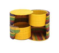 Générique Boîte à Bijoux Raphia Jaune - Madastyle - Petite Ronde (Jamaican)