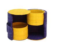 Générique Boîte à Bijoux Raphia Jaune - Madastyle - Petite Ronde (Violet)
