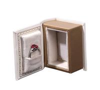 Générique Boîte à Bijoux Style Livre - Petit Écrin en Velours | Rangement Forme Grimoire pour Demande Mariage | Idée Cadeau Anniversaire, Noël ou Voyage Hommes et Femmes