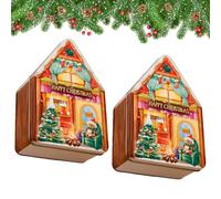 Générique Boîte à Biscuits de Noël 4 récipients vides en métal pour snacks | Boîte à biscuits de Noël pour Maison, Appartement, Bureau, Ferme, Dortoir, Soirées en , Réunions
